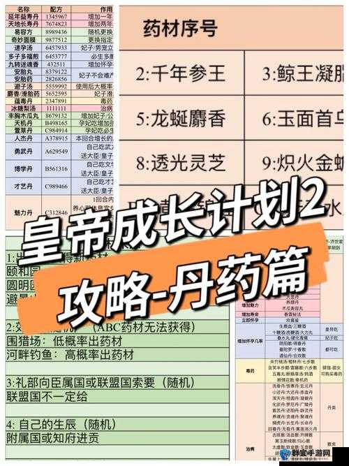皇帝成长计划丹药：探秘神奇丹药背后的故事与秘密