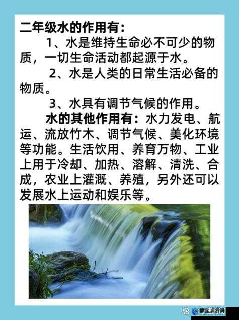 物质世界淡水有什么用,淡水作用介绍