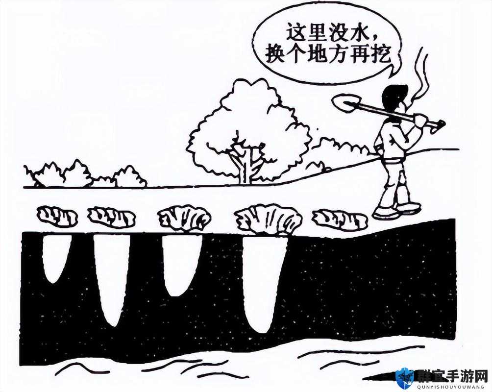 手指巧妙划入缝隙奋力挖水以获取珍贵水源
