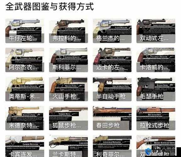 荒野大镖客2武器大全，所有武器属性数据介绍图鉴