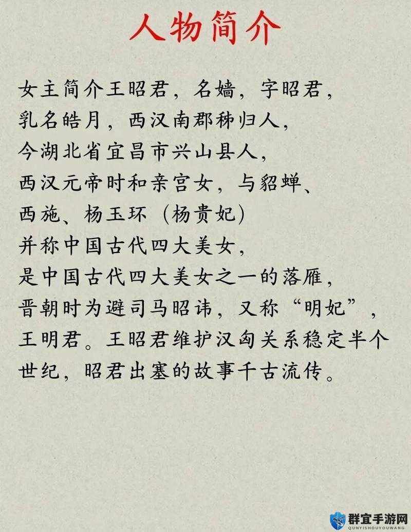 如何评价王昭君这位历史人物？