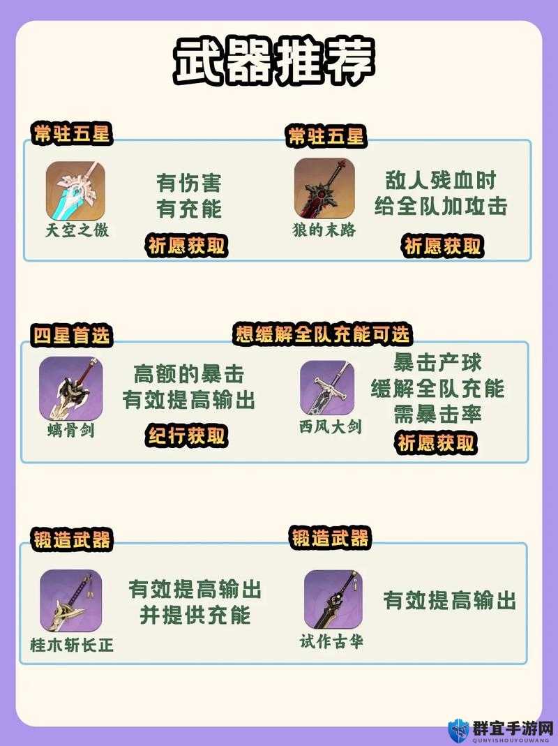 原神北斗武器推荐：让战力飙升的五星武器评测！