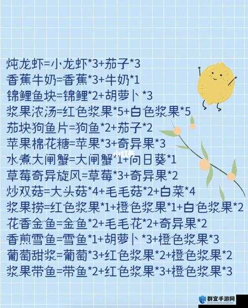茄块狗鱼片食谱配方终极秘籍  摩尔庄园手游超详细攻略