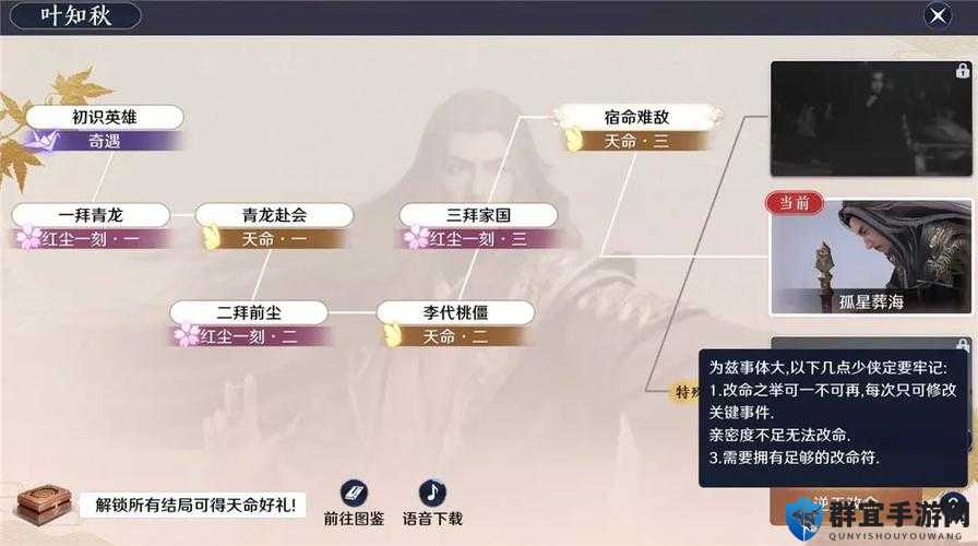 天涯明月刀手游叶知秋逆天改命任务！爆哭推荐这篇攻略，特殊结局零失误通关技巧